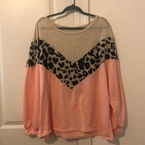 Boutique Oversized Leopard Top
